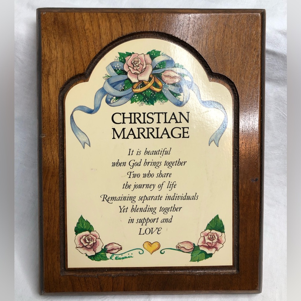 Vintage "Christian Marriage" Plaque